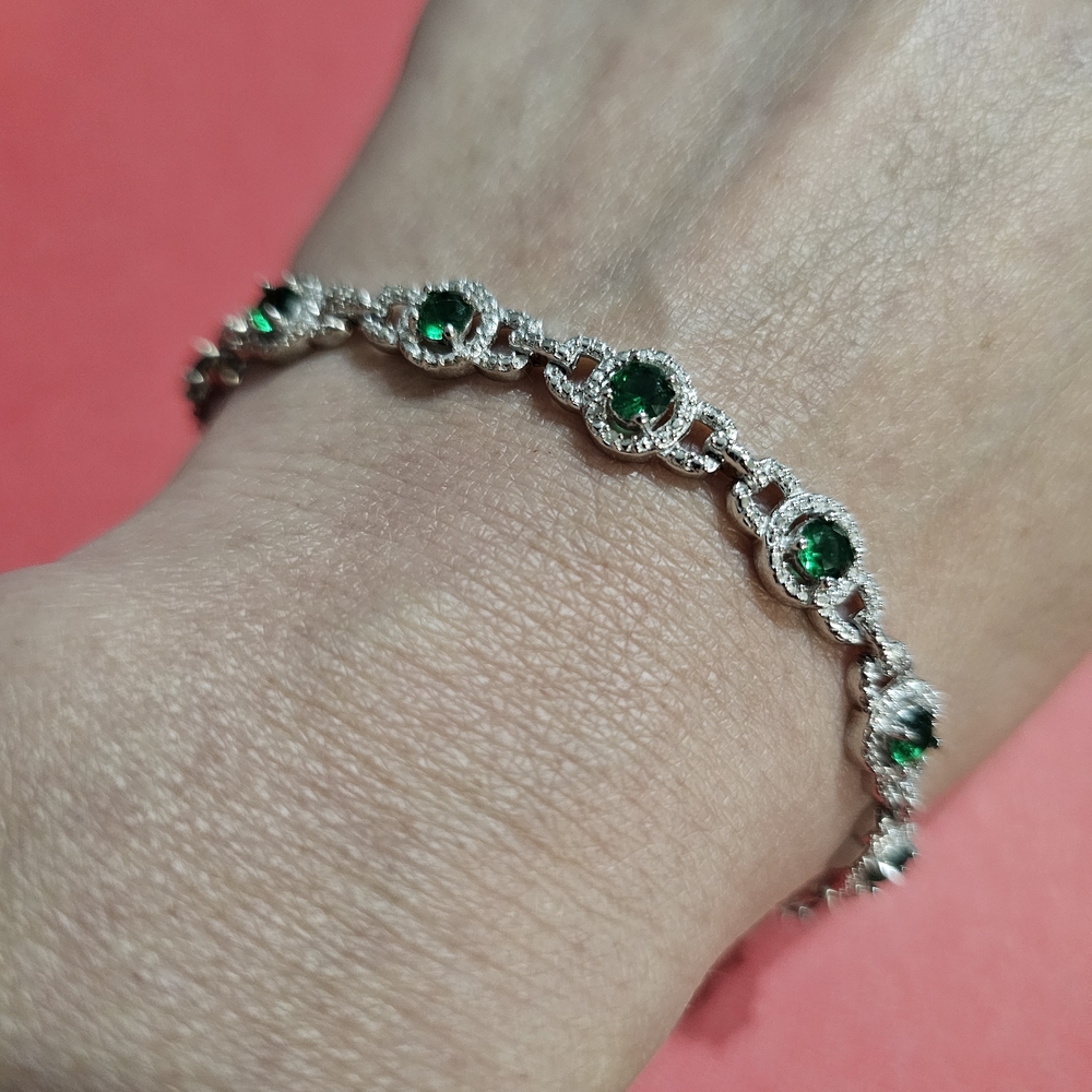 NWT Sterling Silver & Emerald Bracelet